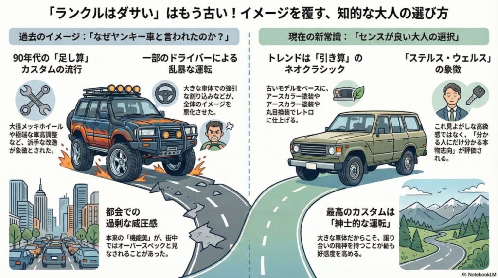 図解『ランクルはダサい？ヤンキーイメージの正体と「センスが良い人」が選ぶ理由』