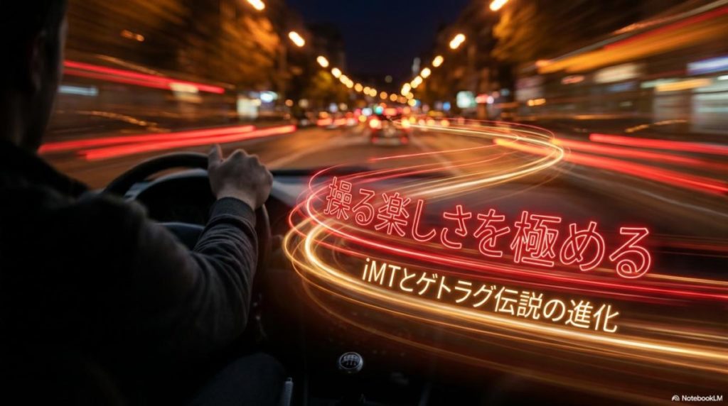 夜の山道を走るスープラとシフト操作のイメージ。この記事のテーマである「スープラのギア」を通じたドライビングプレジャーと、歴史的な進化を表現した一枚。