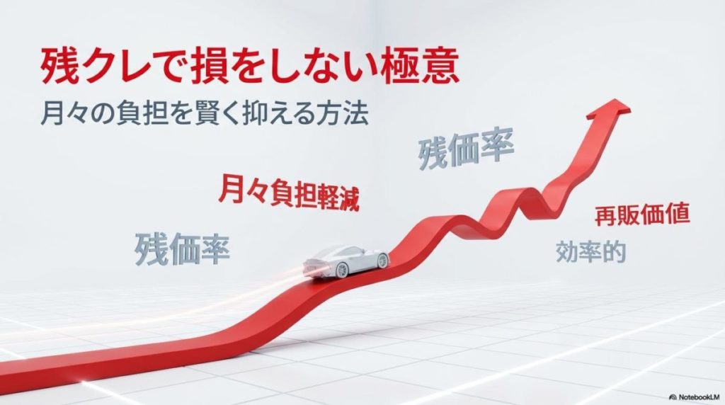 グラフの上を走るスープラの3Dイメージ。この記事のテーマである「スープラ リセール」を活かした残価設定ローンの活用術を象徴する一枚。